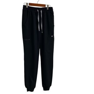 Figs Jogger Medical Scrub Pants Black XST Pockets Elastic‎ Drawstring Waist NWT